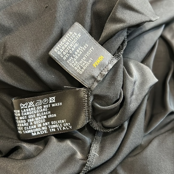 FENDI Authentic Black Knee Length Draped Ruched Dress Cocktail Black Tie Sz 42 - Picture 12 of 16